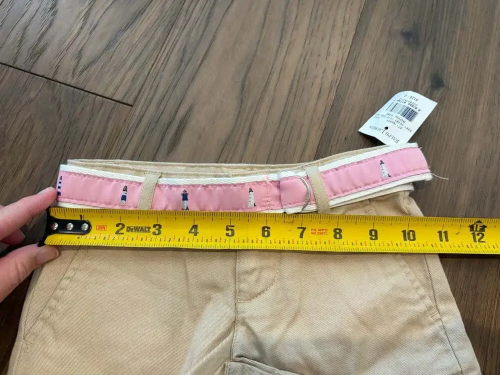 Ralph Lauren Khaki Shorts with Lighthouse Belt Size 2T